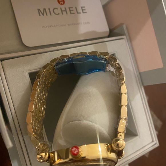 Michele Caber Mid Diamond watch Gold/Blue - Picture 5 of 14